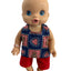 Blue Red Checkered Heart & Red Short Set - 2 Piece
