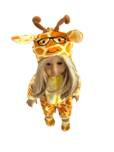 Orange Giraffe Onesie Sleeper with Booties