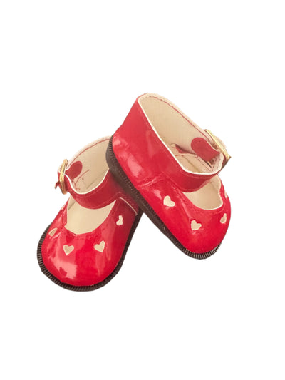 Red Heart Pattern Mary Jane Shoes