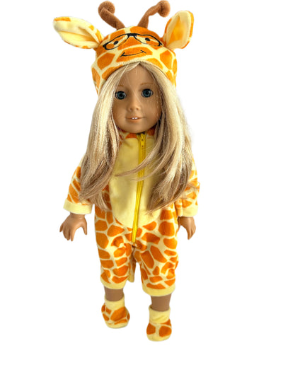 Orange Giraffe Onesie Sleeper with Booties