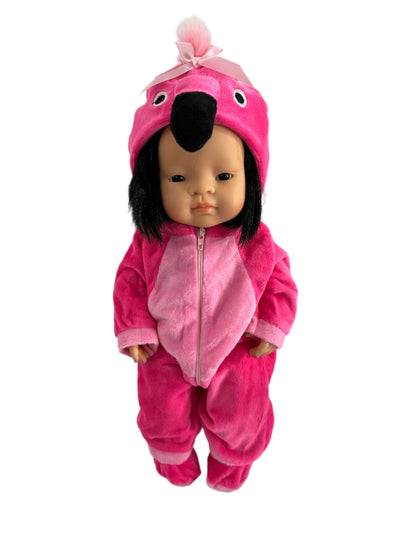 Pink Flamingo Onesie Sleeper with Booties